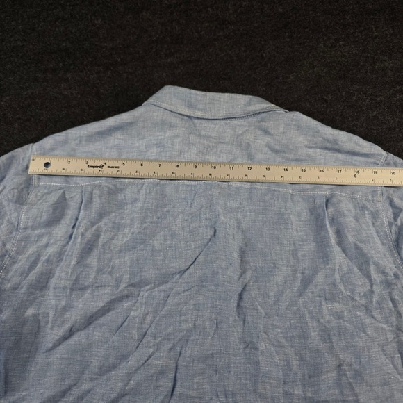 Tommy Bahama Mens Blue Linen Short Sleeve Button Down Shirt Breathable Size L - Picture 7 of 12